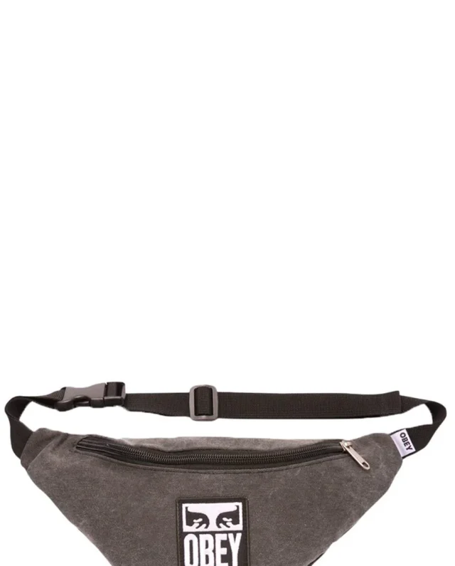 Obey Wasted Hip II Bag 100010153 BLK Pigment Black 6″ x 12″ x 0.5″ - Obey