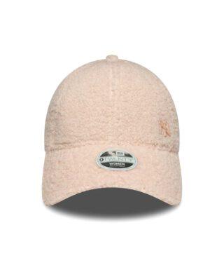New Era New York Yankees Womens MLB Borg 9FORTY Adjustable Cap Pastel Pink 60691314 - NEW ERA