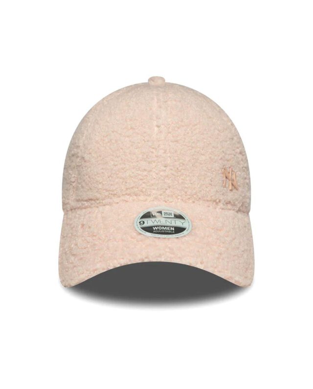 New Era New York Yankees Womens MLB Borg 9FORTY Adjustable Cap Pastel Pink 60691314 - NEW ERA