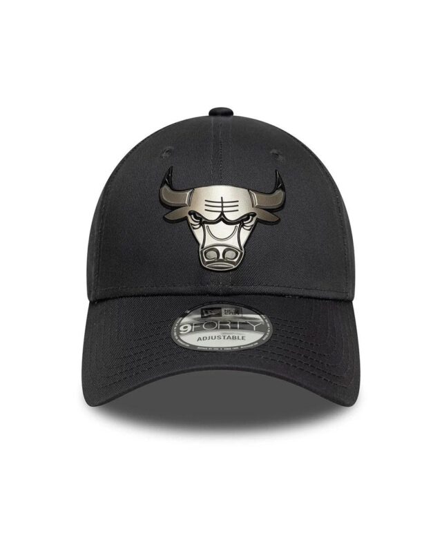 New Era Chicago Bulls NBA Metallic Charcoal 9FORTY Cap 60771847 - NEW ERA