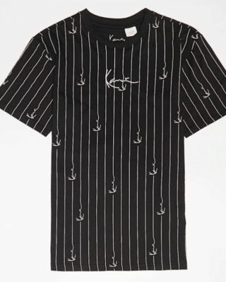 Karl Kani Kids Signature Pinstripe Oversize T-Shirt Black/White KC251-002-1 - KARL KANI