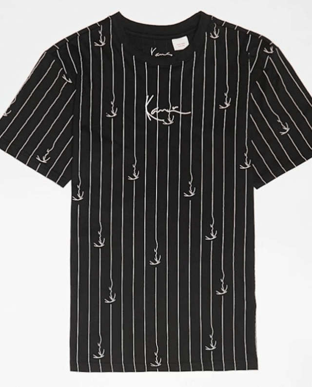 Karl Kani Kids Signature Pinstripe Oversize T-Shirt Black/White KC251-002-1 - KARL KANI