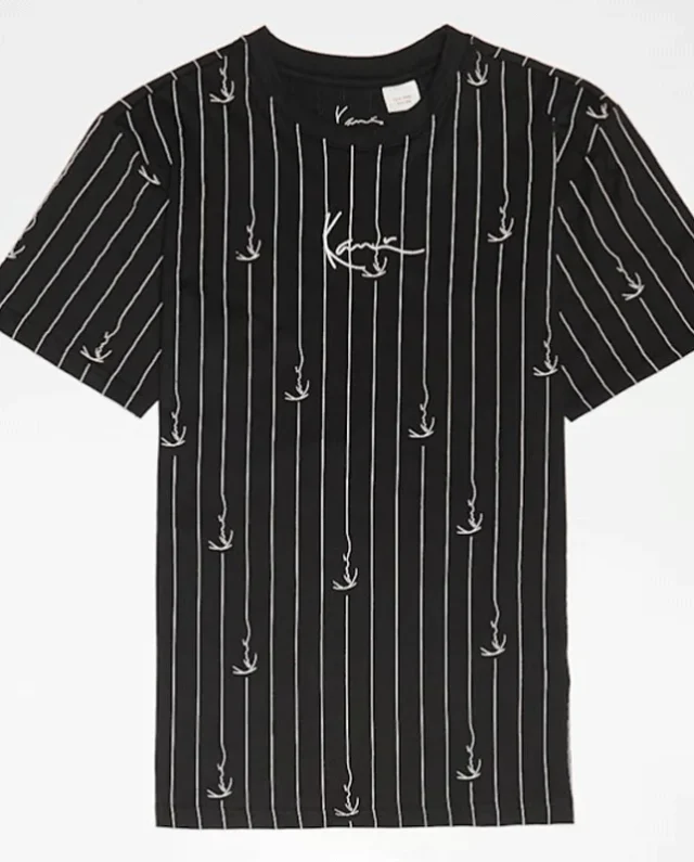 Karl Kani Kids Signature Pinstripe Oversize T-Shirt Black/White KC251-002-1 - KARL KANI