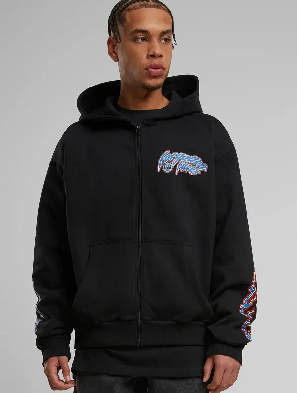 FORGOTTEN FACES HOODED GUY OVERSIZE ZIP HOODY BLACK FOF0159-00007 - FORGOTTEN FACES
