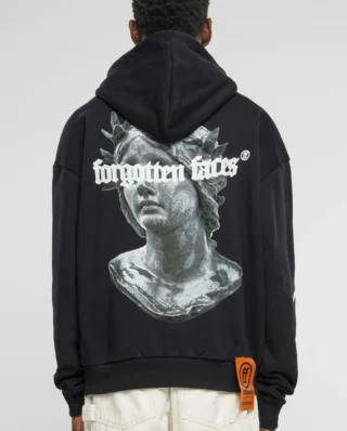 Forgotten Faces Fading Logo Statue Heavy Oversize Hoody Black FOF0133-00007 - FORGOTTEN FACES