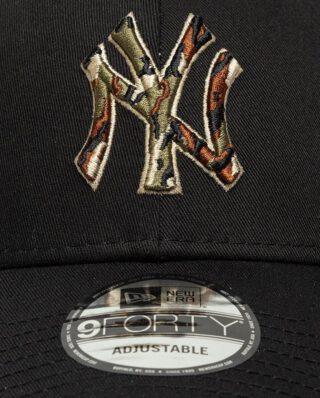 New Era New York Yankees MLB Outline Camo Black 9FORTY Cap 60771853 - NEW ERA