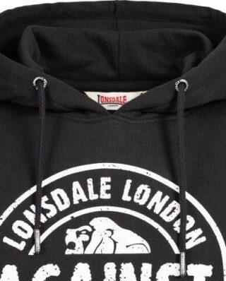 LONSDALE LINFORD HOODED SWEATSHIRT SLIM FIT BLACK - LONSDALE LONDON