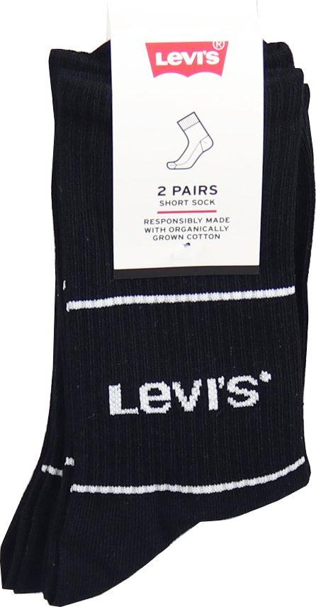 LEVIS SHORT CUT LOGO SPORT SOCKS 2-PACK BLACK 37157-0666 - Image 3