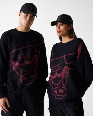 New Era Chicago Bulls NBA Knit Black Oversized Knit Sweater 60684339 - NEW ERA