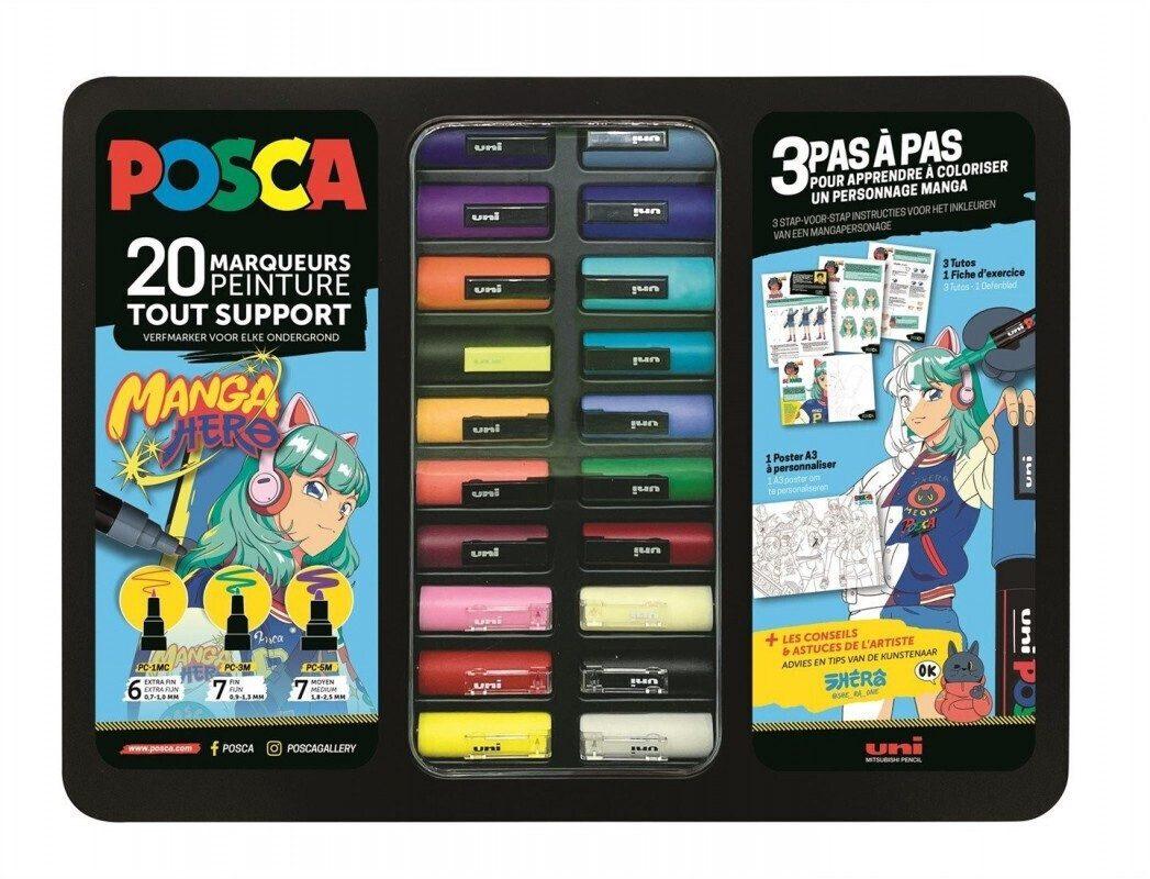 POSCA PC METAL MANGA HERO 20PCS