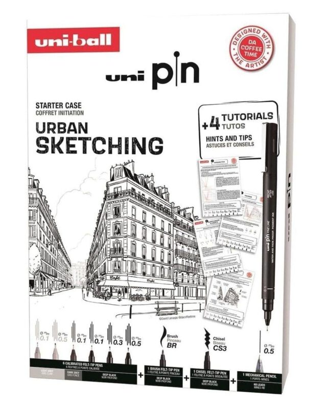UNI PIN SET 8P NO. 3 URBAN SKETCHING 8 PCS. SET
