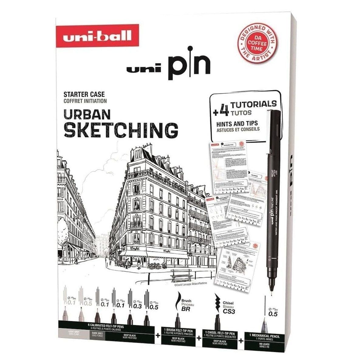 UNI PIN SET 8P NO. 3 URBAN SKETCHING 8 PCS. SET
