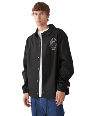 New Era New York Yankees MLB Twill Black Coaches Jacket 60684316