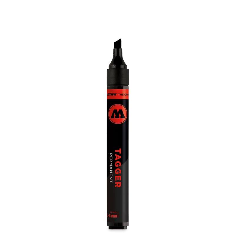 MOLOTOW TAGGER MARKER 2-6 MM CHISEL BLACK - Molotow
