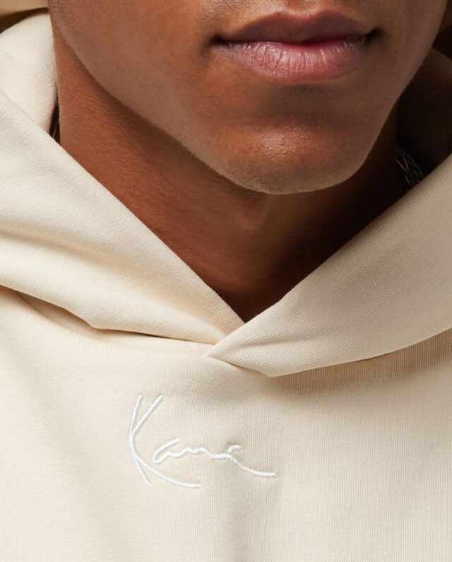 KARL KANI SMALL SIGNATURE OS HEAVY SWEAT HOODIE OFF WHITE KM233-016-1 - KARL KANI