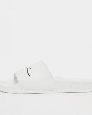 KARL KANI SIGNATURE POOL SLIDE WHITE/BLACK KKSLDSW000001 - KARL KANI