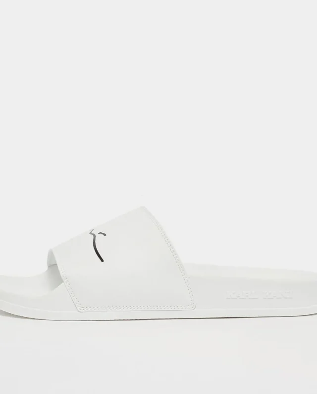 KARL KANI SIGNATURE POOL SLIDE WHITE/BLACK KKSLDSW000001 - KARL KANI