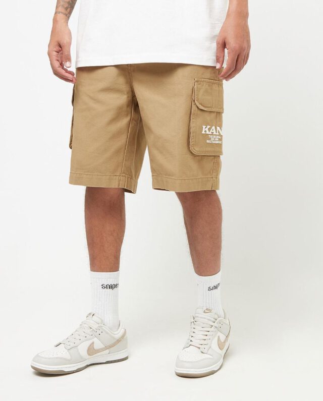 Karl Kani Retro Washed Cargo Shorts Sand Brown KM242-017-1