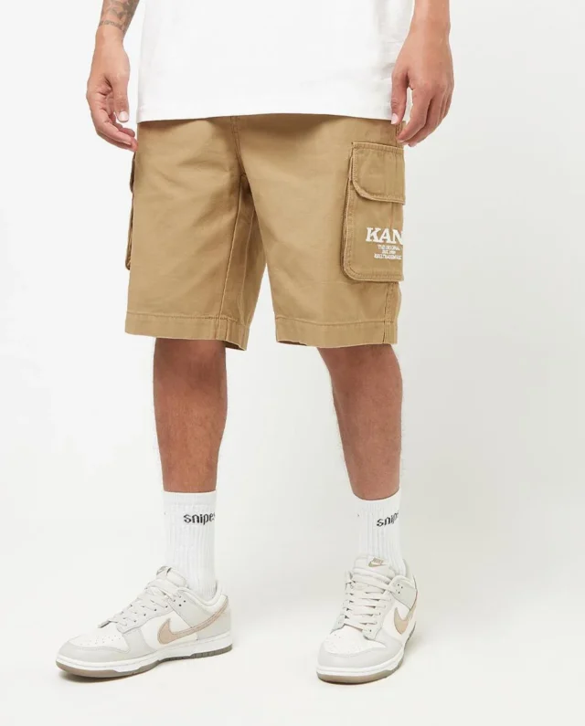 Karl Kani Retro Washed Cargo Shorts Sand Brown KM242-017-1