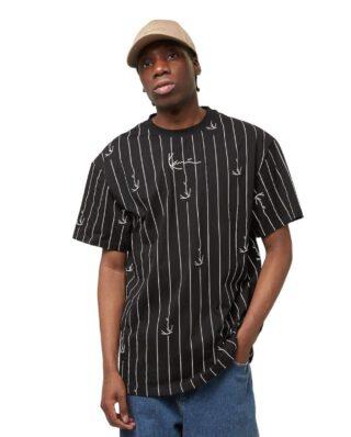 Karl-Kani Small Signature Logo Prinstripe Tee Black / White KM242-004-2