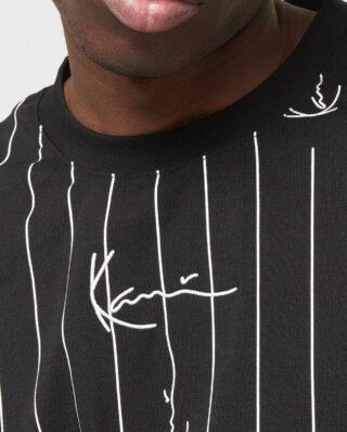 Karl-Kani Small Signature Logo Prinstripe Tee Black / White KM242-004-2 - KARL KANI