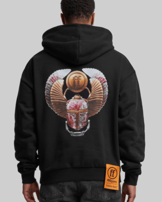 Forgotten Faces Scarab Ultra Heavy Cotton Box Hoodie Black FOF0099-00007 - FORGOTTEN FACES