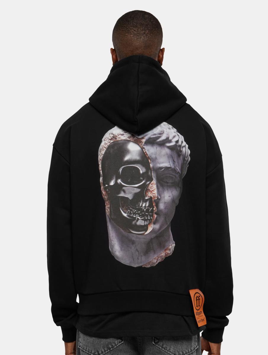 Forgotten Faces Sliced Ultra Heavy Cotton Box Oversized Hoodie Black FOF0087-00007 - Image 4