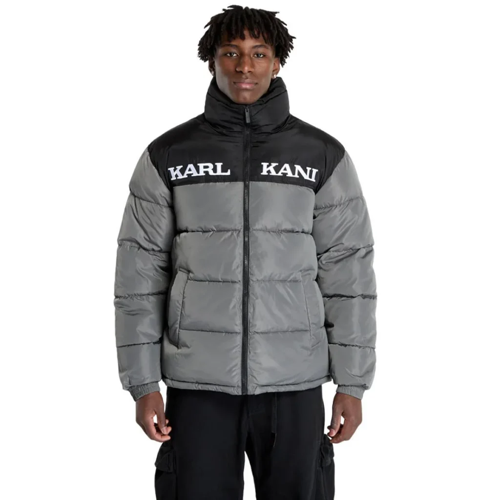 Karl Kani Retro Essential Puffer Jacket Anthracite Black KM-JK012-016-01