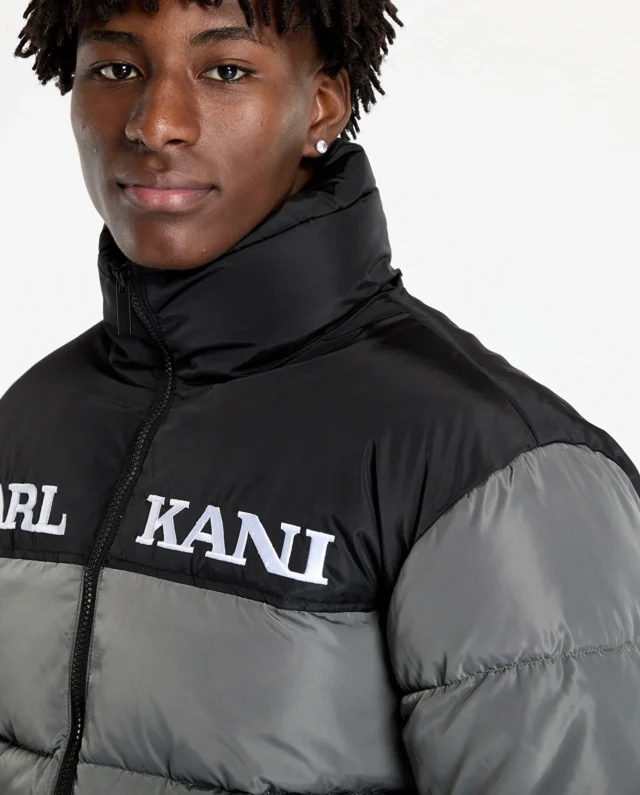 2917360 Karl Kani Retro Essential Puffer Jacket Anthracite Black KM-JK012-016-01 - KARL KANI