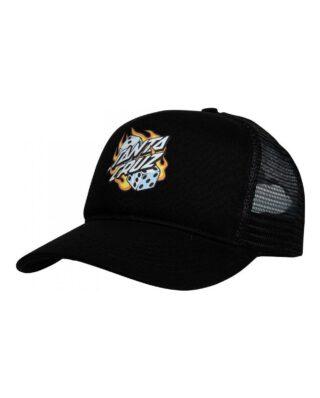 Santa Cruz Flaming Dice Dot Meshback Black SCA-CAP-0531