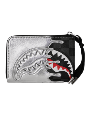 SPRAYGROUNDSILVER SIDE DRIP BLACK CHECK WALLET W8931 11.5 cm x 7.5 cm x 2 cm