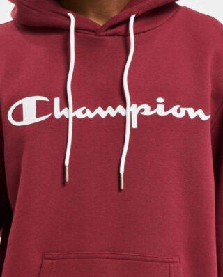 CHAMPION LEGACY SCRIPT LOGO PRINT COTTON TERRY HOODIE 2214743 CHA VS516 BURGUNDY RED - Champion