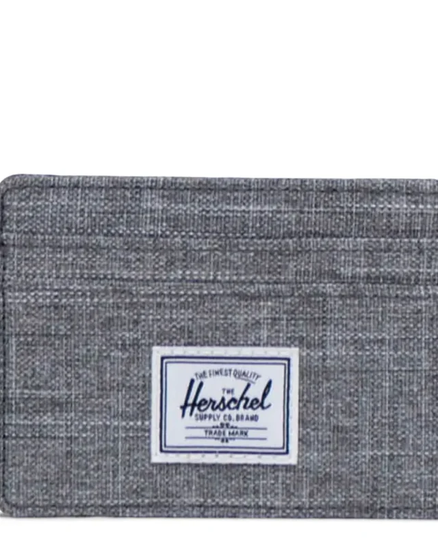 HERSCHEL SUPPLY CHARLIE CARDHOLDER RAVEN CROSSHATCH 30065-00919-OS 3.00"(H) x 4.00"(W), 0.0L