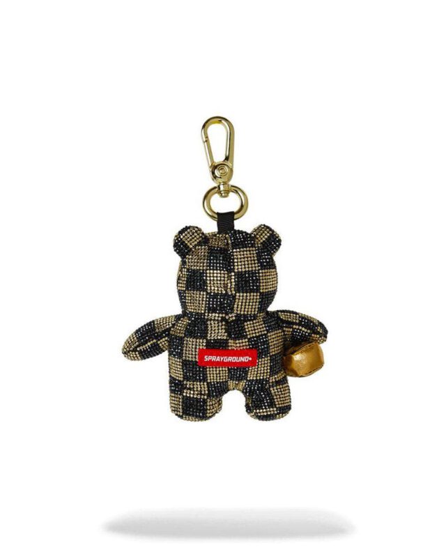 SPRAYGROUND GOLD AND DANGEROUS BEAR KEYCHAIN K8350 7,5 x 3,8 x 9 cm - SPRAYGROUND
