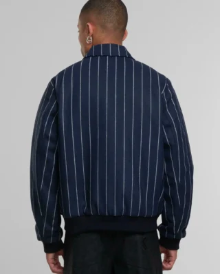 KARL KANI PINSTRIPES WOOL JACKET BLUE KM253-045-1 - KARL KANI