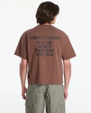KARL KANI RETRO STENCIL BOXY T-SHIRT BROWN KM262-041-1 - KARL KANI