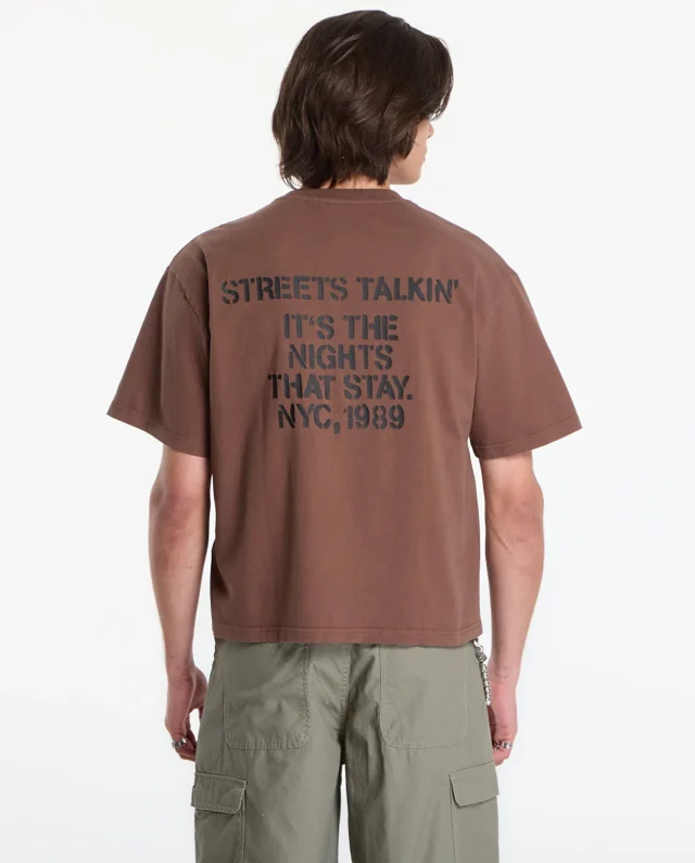 KARL KANI RETRO STENCIL BOXY T-SHIRT BROWN KM262-041-1 - KARL KANI