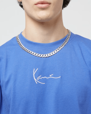 KARL KANI SMALL SIGNATURE ESSENTIAL TEE BLUE KM-TE011-091-20 - KARL KANI