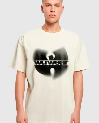 WU Wear Faded Logo Oversize Tee Sand WU063