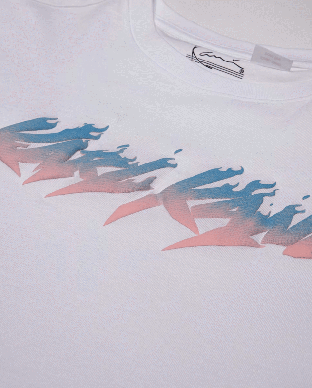 3f32f2f Karl Kani Kids Flames Oversized Tee White KC251-001-1 - KARL KANI