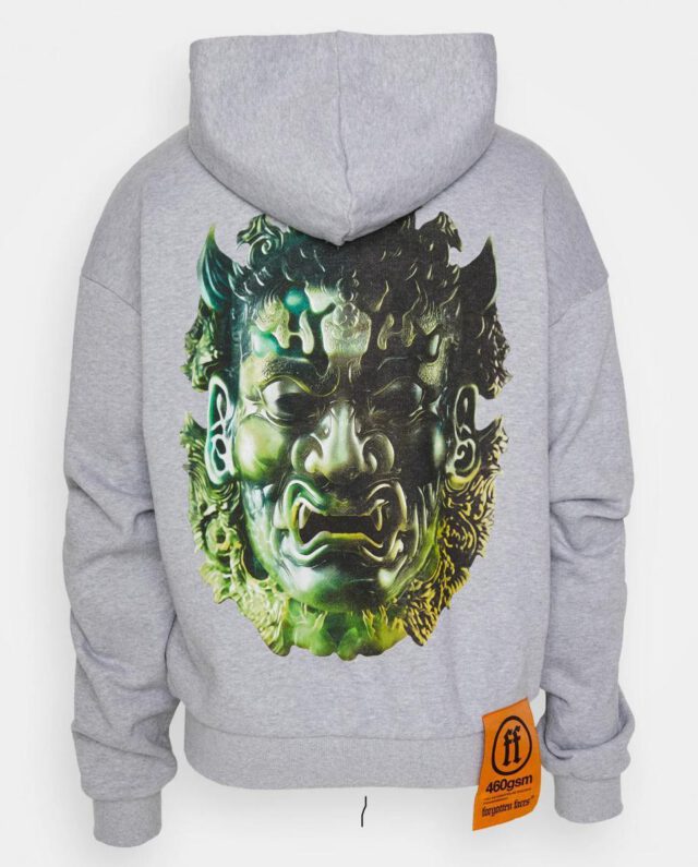 Forgotten Faces Jade Oni Ultra Heavy Cotton Box Oversized Hoodie Grey FOF0100-00111 - FORGOTTEN FACES