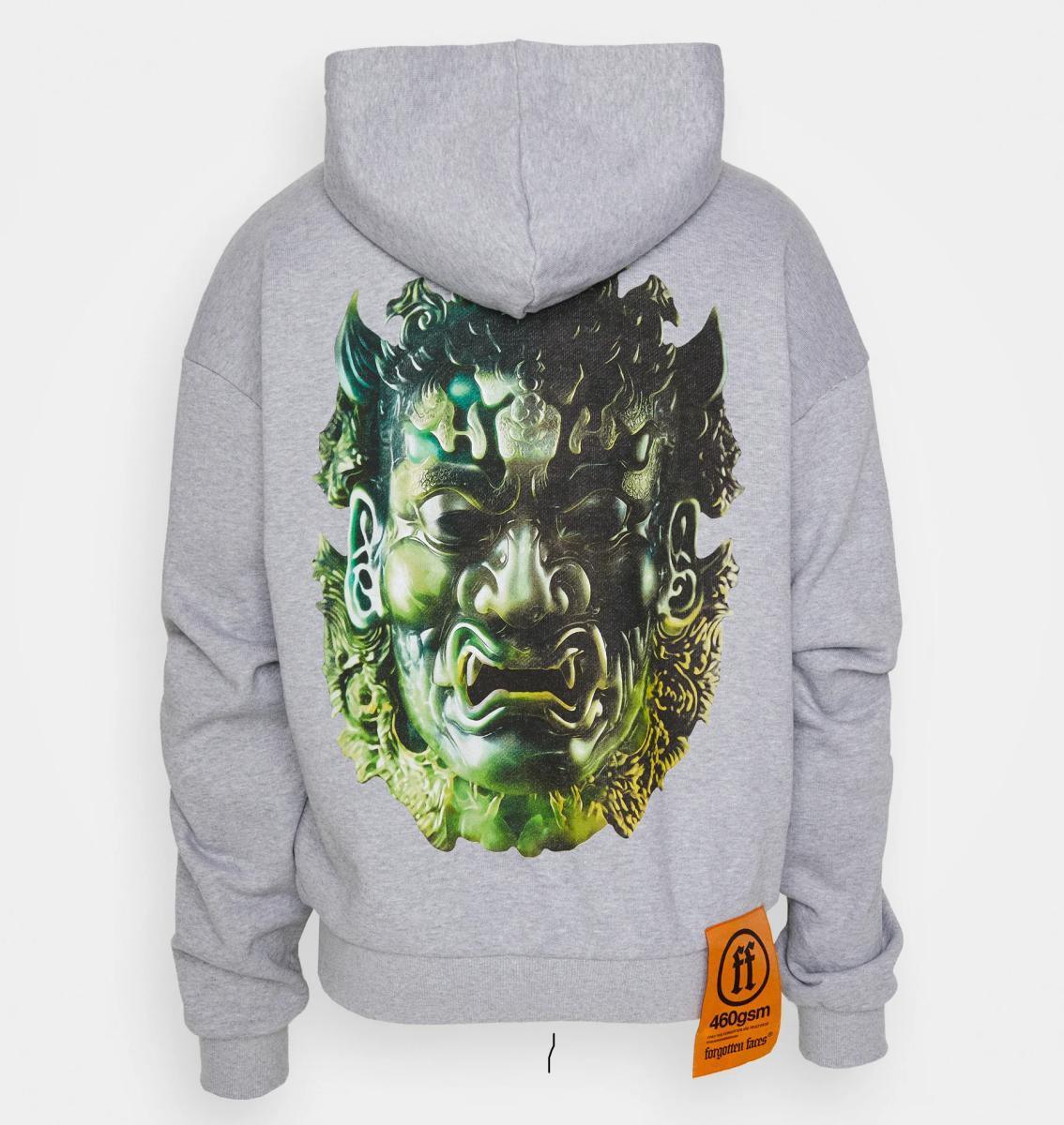 Forgotten Faces Jade Oni Ultra Heavy Cotton Box Oversized Hoodie Grey FOF0100-00111 - Image 2