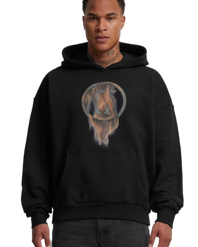 Forgotten Faces Sands Of Time Ultra Heavy Cotton Box Oversized Hoodie Black FOF0102-00007