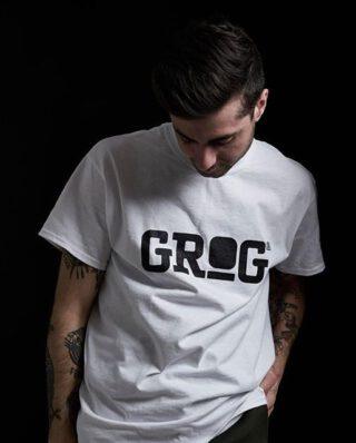 Grog Classic Logo T-shirt White/Black - Grog