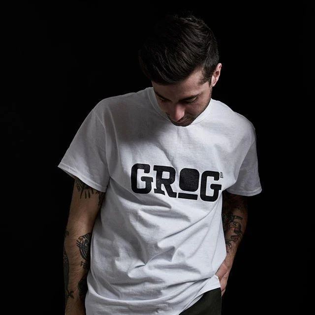 Grog Classic Logo T-shirt White/Black - Grog