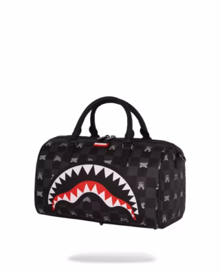SPRAYGROUND GRAY PEEKING CHARACTER CHECK MINI DUFFLE D8911 24 x 31 x 15 cm