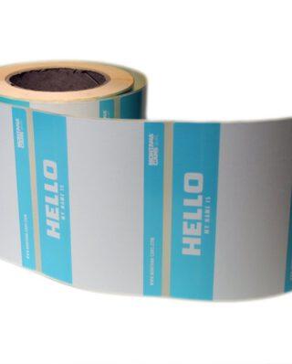 MONTANA HELLO MY NAME ROLL OF 500 STICKERS BLUE 12 x 9 CM663+*887