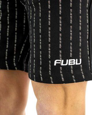 FUBU CORPORATE PINSTRIPE BASKETBALL SHORTS BLACK - FUBU