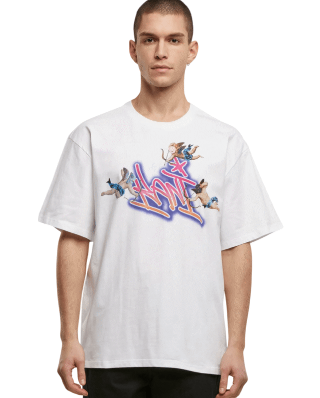 Karl Kani Woven Signature Airbrush Amor Tee White/Pink KM251-018-1