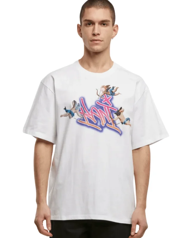 Karl Kani Woven Signature Airbrush Amor Tee White/Pink KM251-018-1